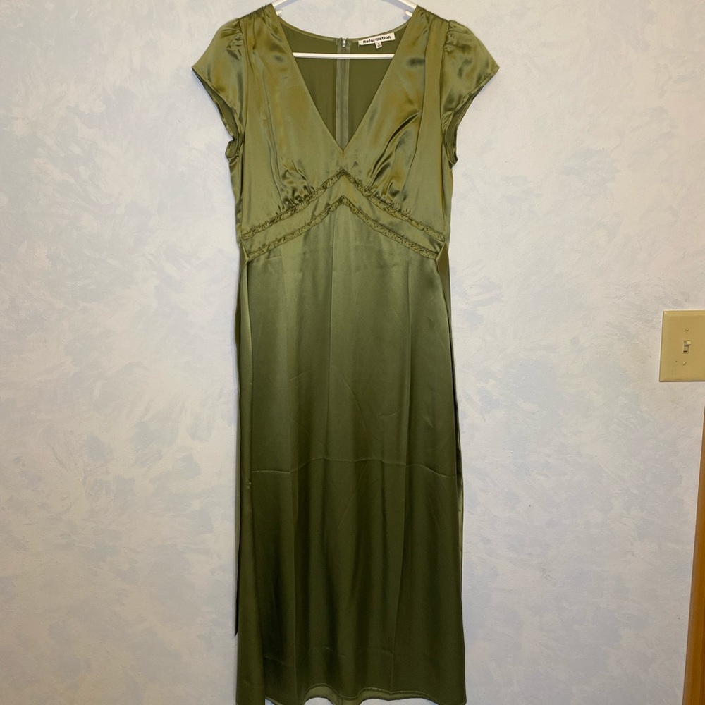 Reformation Kaye Silk Midi Dress NWT